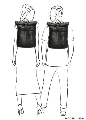 HIDE STICHES natūralios odos stilinga unisex kuprinė juodos spalvos-KLIENTŲ MĖGSTAMIAUSIAS-WORK IŠLAIKYTA - Image 2