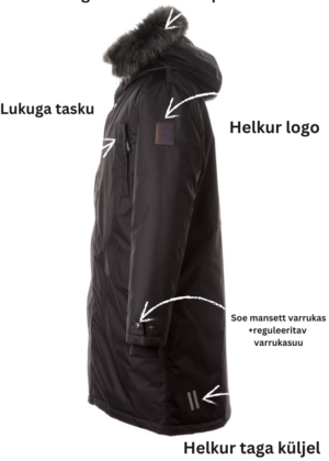HUPPA Longer Vyriška žieminė striukė Dawson Black 200 gramų izoliacija, atspari vėjui ir lietui-XXL-matmenys sandėlyje- kitų dydžių pristatymo laikas iki 5 dienų - Image 2
