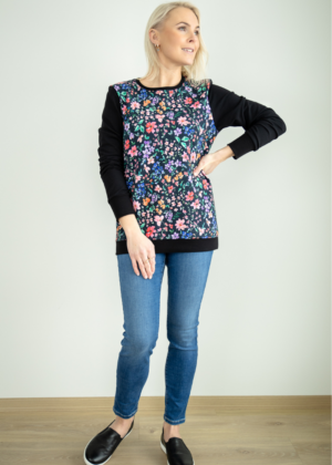 Miela gėlėta palaidinė "Mia-Kohe" sandėlyje L, XL ir XXL-PUIKI KAINA