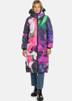 Huppa Warm Long Winter Coat Gudrun Purple Letter - dabar yra sandėlyje