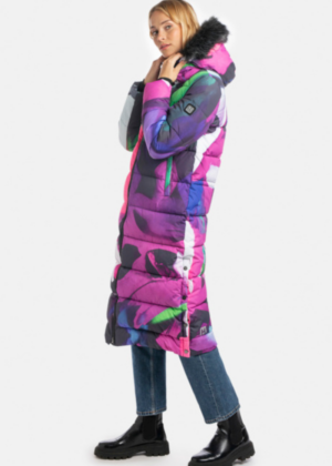 Huppa Warm Long Winter Coat Gudrun Purple Letter - dabar yra sandėlyje - Image 3