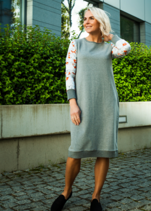 Miela pilka megztinė suknelė su kišenėmis Rebane - DABAR NAUDOJAMA XS(34-36)-Sveria gerai S dydžio dėvėjimui - GERA KAINA - Image 1