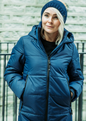HUPPA šiltas ilgas tamsiai mėlynas moteriškas žieminis paltas Nina (apšiltinimas 300 g)-Nėra sandėlyje paskutinis XS(34) - Image 9