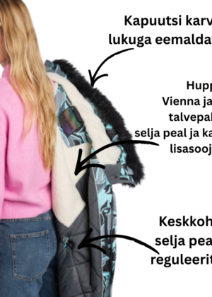 "Huppa" moteriška žieminė striukė Vivian žalia su dirbtiniu kailiu (apšiltinta 200 g) - Image 5