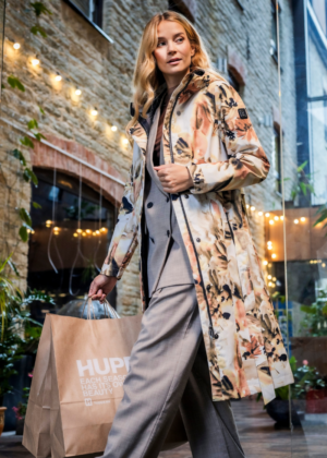 Huppa moteriškas pavasario-rudens paltas Merje beige multicoloured (be apšiltinimo)-VIIMANE L dydis - Image 2