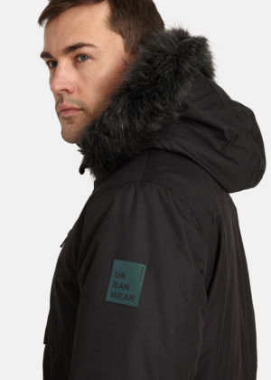 HUPPA vyriška žieminė striukė David black faux fur 200 grams insulated-rain and windproof- M and L IŠPARDUOTI-Kiti dydžiai Pristatymas iki 5 dienų - Image 4