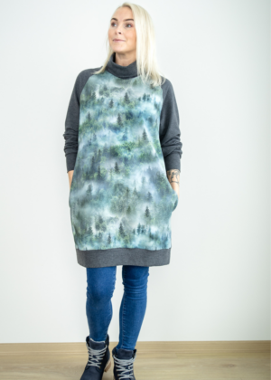 Ilgesnė palaidinė su kišenėmis, plataus kirpimo ŠIRTUVĖ SKIRTUVĖ Dark Forest-UUDIS-Kohe sandėlyje yra M dydžio (38-40) - Image 3