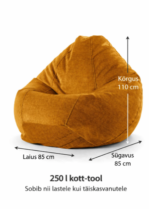 Krepšys-kėdė "Chill Vogue" geltonas 250 litrų-nuimamas ir skalbiamas dangtis-pristatytas sandėlyje-LEMIKOS SPALVA - Image 3