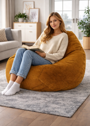 Krepšys-kėdė "Chill Vogue" geltonas 250 litrų-nuimamas ir skalbiamas dangtis-pristatytas sandėlyje-LEMIKOS SPALVA - Image 5