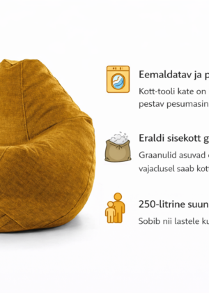 Krepšys-kėdė "Chill Vogue" geltonas 250 litrų-nuimamas ir skalbiamas dangtis-pristatytas sandėlyje-LEMIKOS SPALVA - Image 4