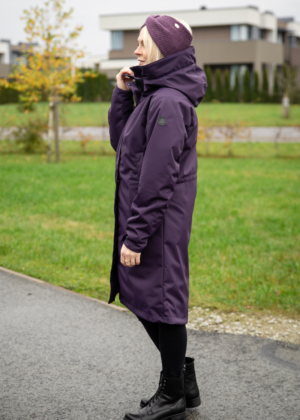 LENNE Ilgesnė moteriška pavasario-rudens pereinamojo laikotarpio striukė "Melissa" tamsiai violetinės spalvos (80 gr apšiltinta)-Mada-SANDĖLIAVOS sandėlyje SEVEN - Image 3