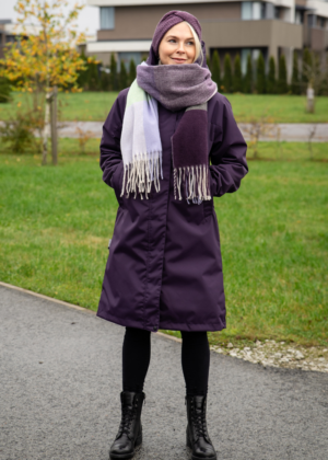 LENNE Ilgesnė moteriška pavasario-rudens pereinamojo laikotarpio striukė "Melissa" tamsiai violetinės spalvos (80 gr apšiltinta)-Mada-SANDĖLIAVOS sandėlyje SEVEN
