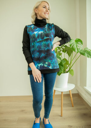 Stilinga juoda palaidinė su didele iškirpte Winter Forest - beveik sandėlyje M(38-40)-madingi likučiai - Image 3