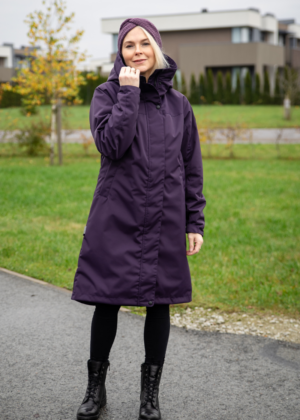 LENNE Ilgesnė moteriška pavasario-rudens pereinamojo laikotarpio striukė "Melissa" tamsiai violetinės spalvos (80 gr apšiltinta)-Mada-SANDĖLIAVOS sandėlyje SEVEN - Image 2