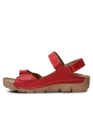NAGABA NATURAL LEATHER moteriški sandalai raudonos spalvos - NAUJOS PASIŪLYMO KAINOS - PERDUOTI PARDUOTI - Image 7