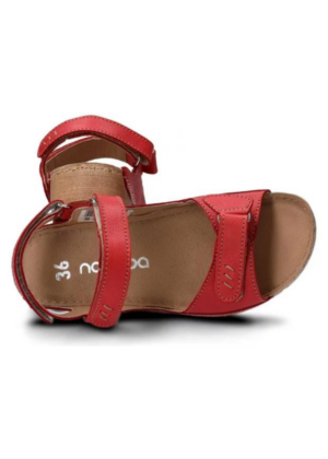 NAGABA NATURAL LEATHER moteriški sandalai raudonos spalvos - NAUJOS PASIŪLYMO KAINOS - PERDUOTI PARDUOTI - Image 5
