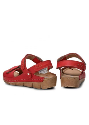 NAGABA NATURAL LEATHER moteriški sandalai raudonos spalvos - NAUJOS PASIŪLYMO KAINOS - PERDUOTI PARDUOTI - Image 8