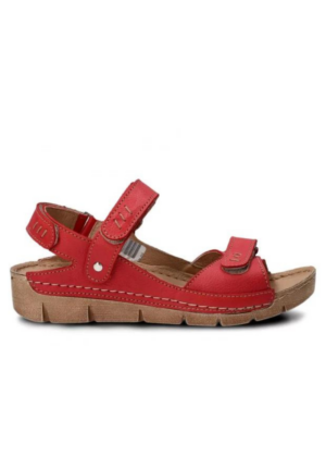 NAGABA NATURAL LEATHER moteriški sandalai raudonos spalvos - NAUJOS PASIŪLYMO KAINOS - PERDUOTI PARDUOTI - Image 3