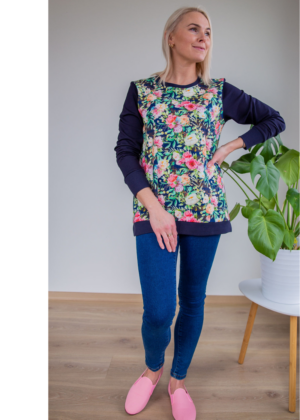 Miela tamsiai mėlyna palaidinukė "Roses" - NAUJIENA SKAIDYJE S(36) - DIDELĖ KAINA - Image 3