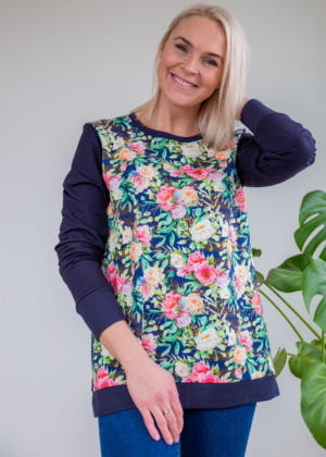 Miela tamsiai mėlyna palaidinukė "Roses" - NAUJIENA SKAIDYJE S(36) - DIDELĖ KAINA - Image 1