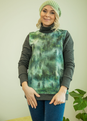 Stilinga tamsiai pilka palaidinė su dideliu kaklu sandėlyje M ir XL dydžiai - kitus dydžius galima užsakyti - Image 4