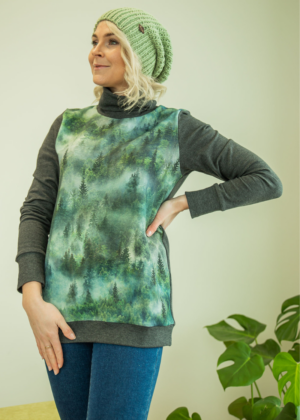 Stilinga tamsiai pilka palaidinė su dideliu kaklu sandėlyje M ir XL dydžiai - kitus dydžius galima užsakyti - Image 5