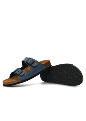 NAGABA NATURAL LEATHER moteriškos vasarinės šlepetės tamsiai mėlynos spalvos - greitai sandėlyje 38 ir 40 dydžiai - GERA KAINA - DABAR - Image 4
