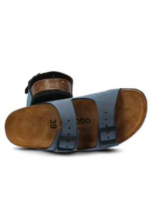 NAGABA NATURAL LEATHER moteriškos vasarinės šlepetės tamsiai mėlynos spalvos - greitai sandėlyje 38 ir 40 dydžiai - GERA KAINA - DABAR - Image 2