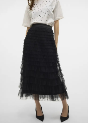 VERO MODA tiulio sijonas Naja juodas-NAUJIENOS-BOOK PASIŪLYMAS - Image 2