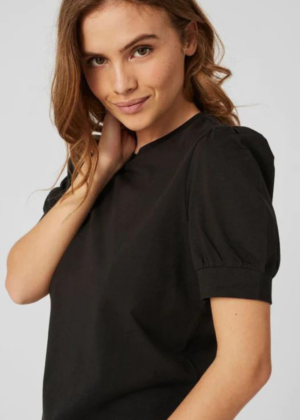 VERO MODA Ekologiškos medvilnės marškinėliai Kerry black -HE PASIRINKTI