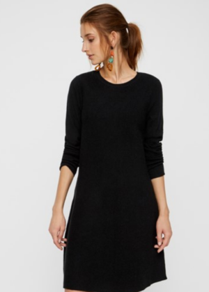VERO MODA moteriškas megztinis-suknelė ilgomis rankovėmis Nancy black-WHOLDER STOCK-SUPER KAINA - Image 2
