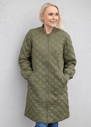VERO MODA dygsniuotas modelis žalias moteriškas pavasario-rudens švarkas Mallie - MADA parduotuvė