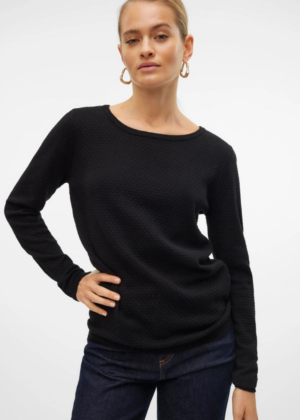 VERO MODA moteriškas juodas 100% COTTON moteriškas šampūnas priežiūra-kur apsipirkti-naujiena