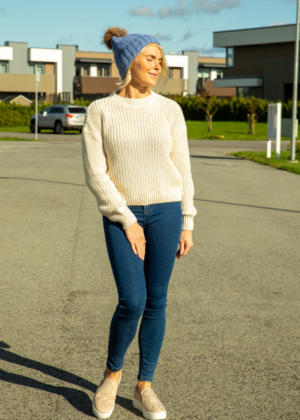 VERO MODA šiltas moteriškas megztinis Hilda dramblio kaulo spalvos baltas -SANDĖLIAVOS KAINOS - Image 6