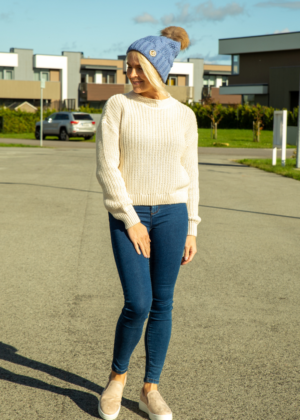 VERO MODA šiltas moteriškas megztinis Hilda dramblio kaulo spalvos baltas -SANDĖLIAVOS KAINOS - Image 2
