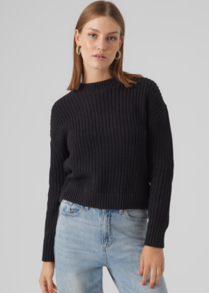 VERO MODA šiltas moteriškas megztinis Hilda juodas - NAUJAI NĖRA sandėlyje - MAŽIAU KAINOS - Image 6