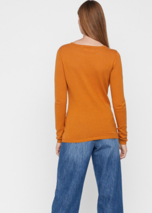 VERO MODA moteriški tamsiai geltonos spalvos medvilniniai marškinėliai iš trikotažo Care - KAINUOJAMOS KAINOS - 100 % medvilnė - Image 4