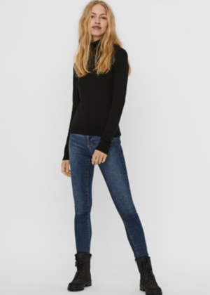 VERO MODA women's Glory highneck sweater black - NAUJAI KAINUOJAMAS KAINAS - TAIP PAT SKAITYKITE ČIA! - Image 2