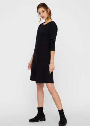 VERO MODA moteriškas megztinis-suknelė ilgomis rankovėmis Nancy black-WHOLDER STOCK-SUPER KAINA - Image 3