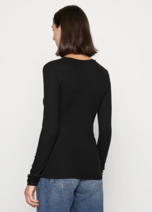 VERO MODA moteriški marškiniai ilgomis rankovėmis Roma black-WHOLDER - Image 2