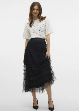 VERO MODA tiulio sijonas Naja juodas-NAUJIENOS-BOOK PASIŪLYMAS