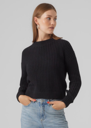 VERO MODA šiltas moteriškas megztinis Hilda juodas - NAUJAI NĖRA sandėlyje - MAŽIAU KAINOS - Image 5