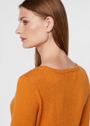 VERO MODA moteriški tamsiai geltonos spalvos medvilniniai marškinėliai iš trikotažo Care - KAINUOJAMOS KAINOS - 100 % medvilnė - Image 3