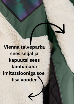 HUPPA ilga moteriška žieminė striukė Vienna tamsiai žalia- NAUDOJIMAS PASIŪLYMAS PASIŪLYMAS PASIŪLYMAS VANDENS KAINA - Image 6