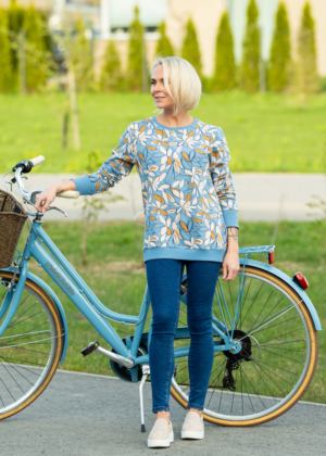 Mėlynos spalvos raštuota palaidinė Emily - užsakant - DIDELĖ KAINA - Image 6