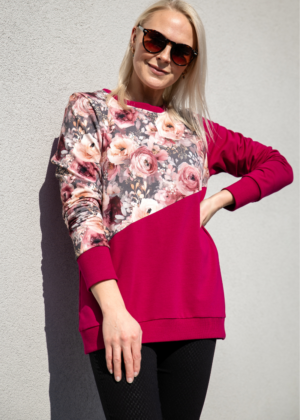 Moteriška medvilninė rankų darbo palaidinė Milla bordo spalvos - nauja - Image 1