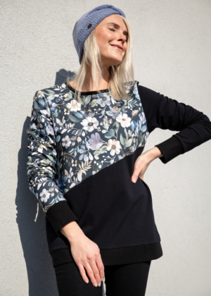 Medvilninė moteriška rankų darbo palaidinė Jolene, juodos spalvos - NAUJIENA - Image 1