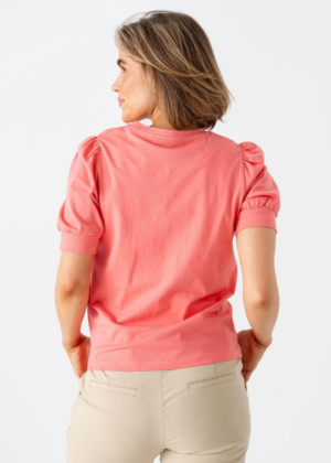 VERO MODA moteriški medvilniniai marškiniai Kerry peach - NAUJIENA NAUJAI - Image 3