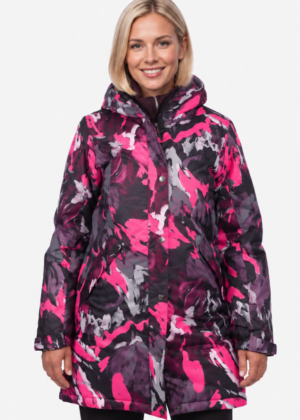 Huppa naiste sügis-talvine parka Janelle 160gr soojustusega fuksia musta kirju-UUDIS - Image 1