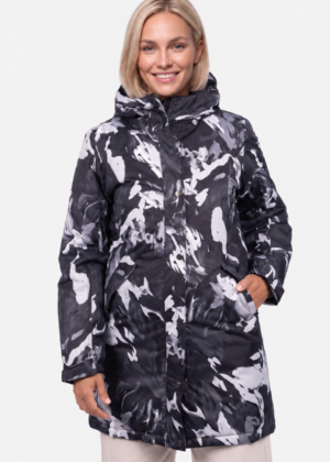 Huppa naiste sügis-talvine parka Janelle 160gr soojustusega musta valge kirju-UUDIS - Image 1